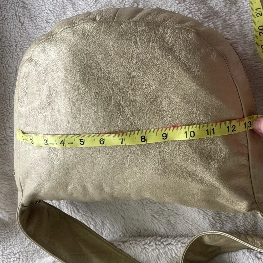 Vintage Paris gold metallic leather hobo bag